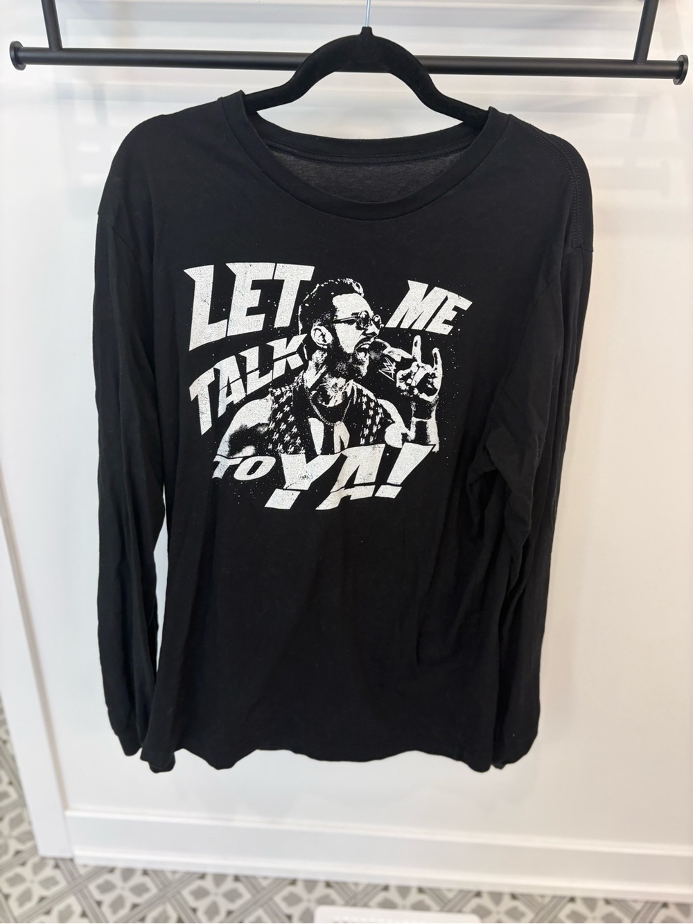 WWE Black Long Sleeve 'Let Me Talk To Ya!' Graphic Tee